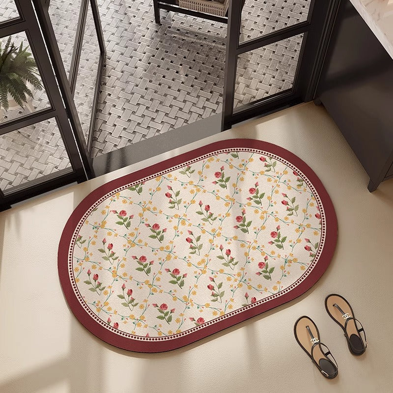 Floral Embroidered Bath Mat Kalsten