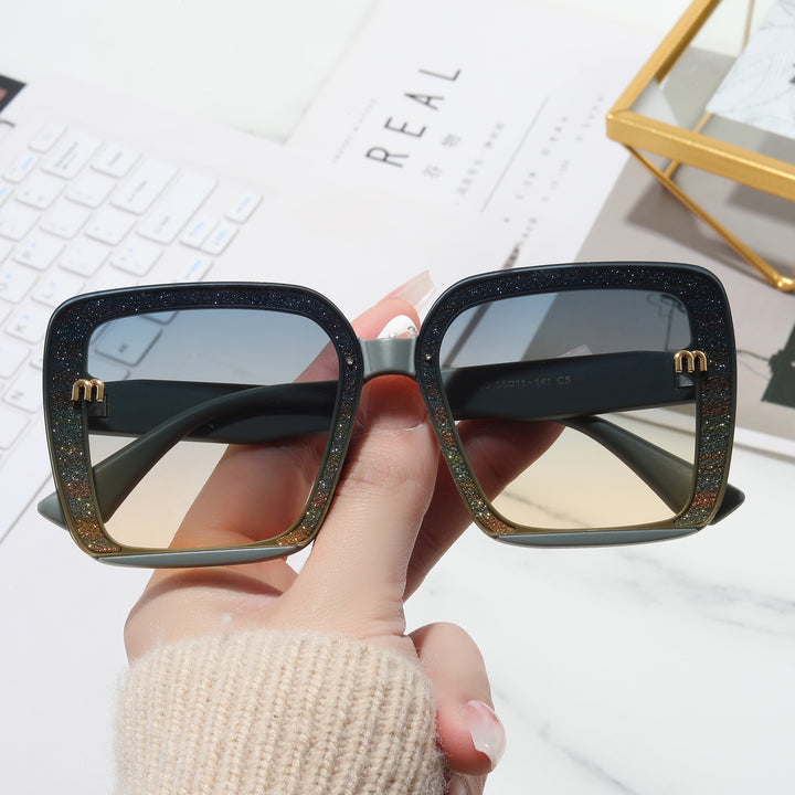 Ladies fashionable square sunglasses with shimmering frame Kalsten