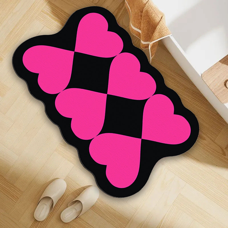 Elegant Heart-Shaped Bath Mat