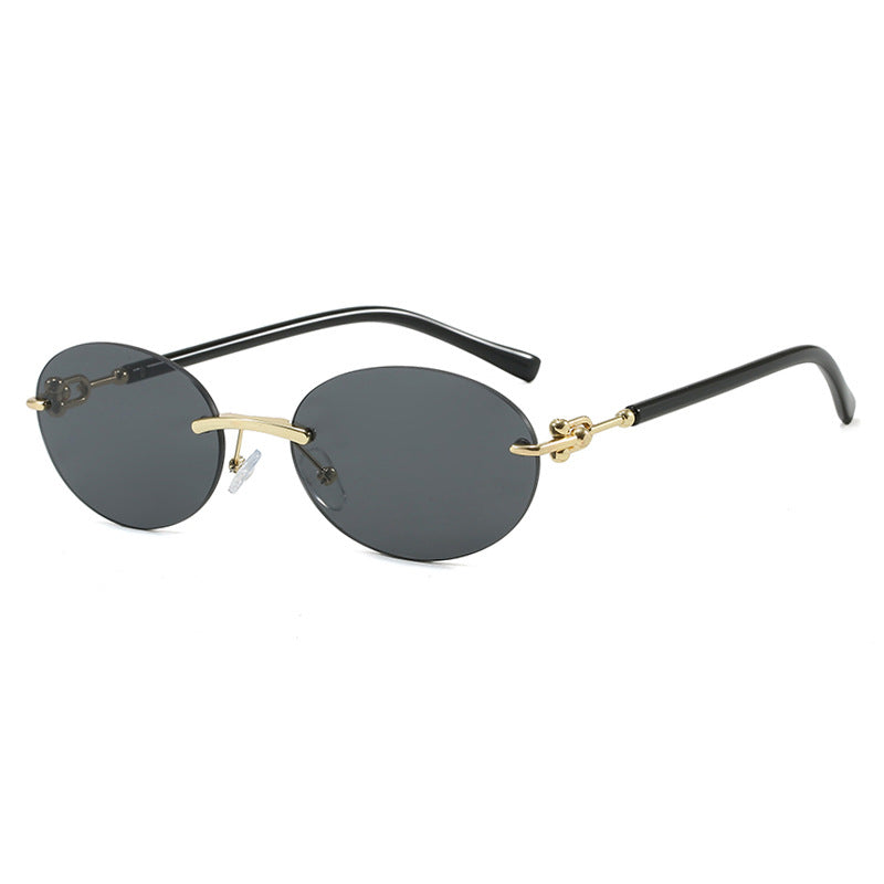Women oval sunglasses with luxurious metal frame and mirrored lenses Kalsten