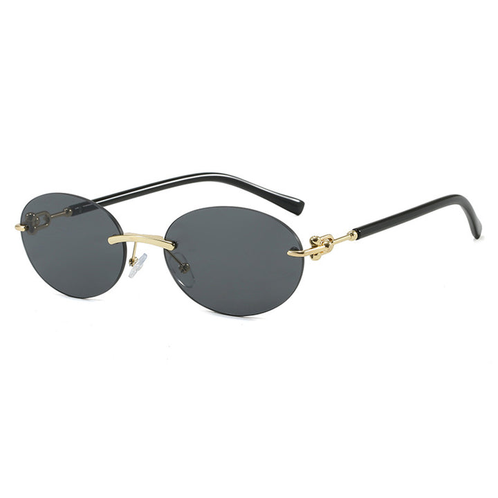 Women oval sunglasses with luxurious metal frame and mirrored lenses Kalsten