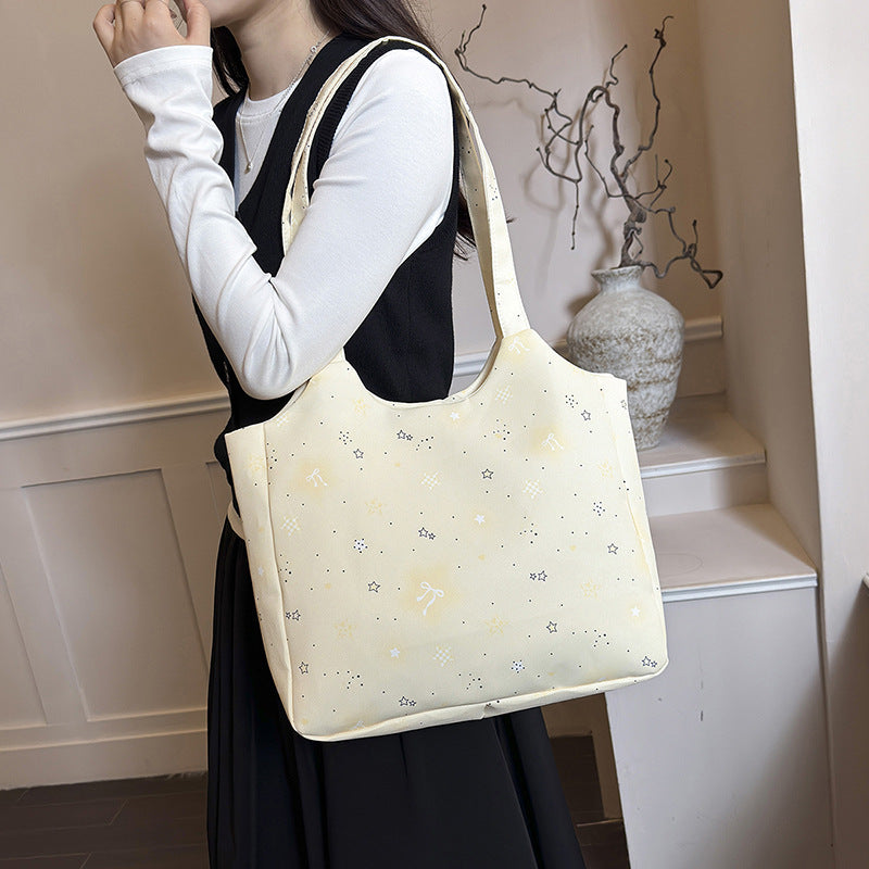 Star-Patterned Reusable Shopping Tote