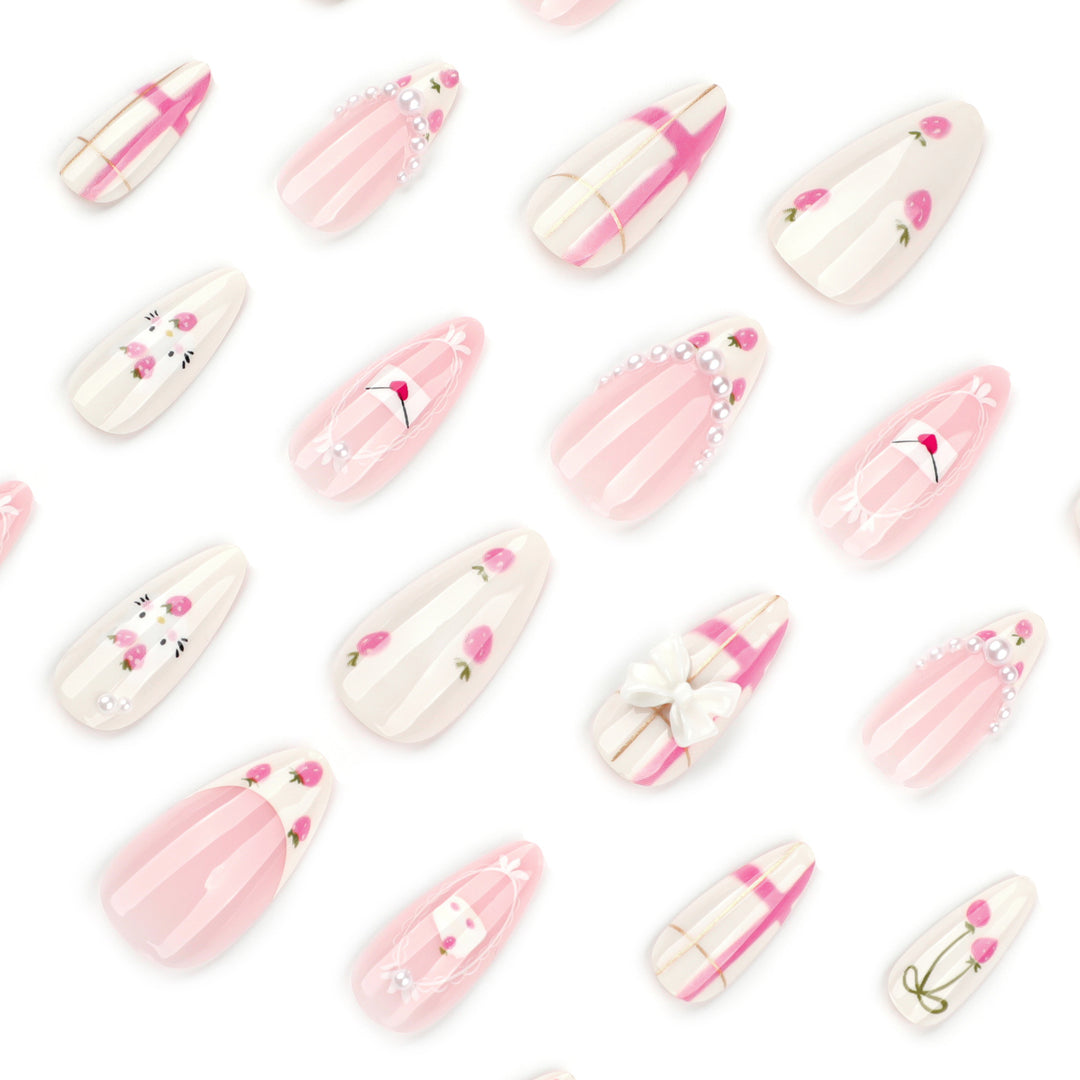 Artful stiletto nails with playful designs and a light 3D effect Kalsten