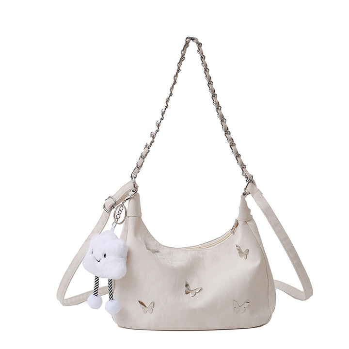 Butterfly-Embellished Shoulder Bag