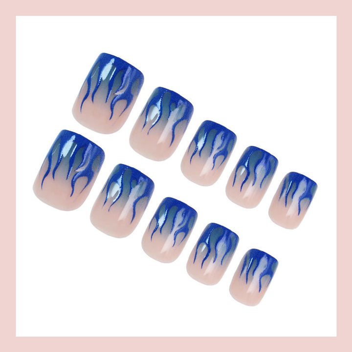 Nail set with creative flame designs Kalsten