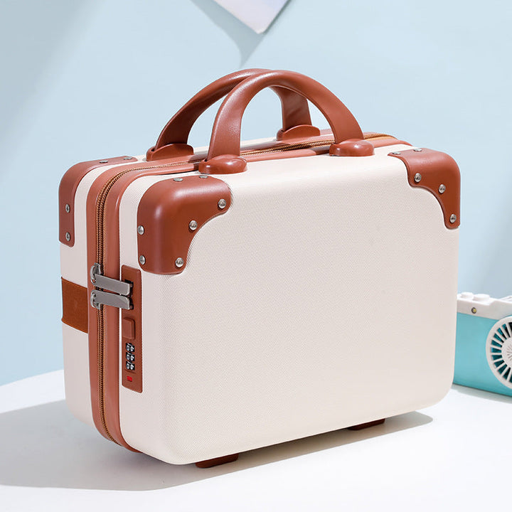hard-shell vanity carry cosmetic case with reinforced corners and combination lock Kalsten