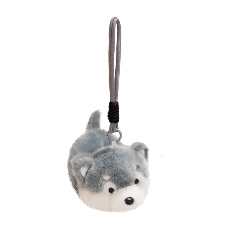 Plush Fox Bag Charm Keychain with Wrist Loop and Soft Faux-Fur Kalsten
