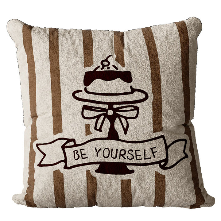 Decorative Plush Square Throw Pillow with Hand-Drawn Floral Maiden Print and Soft Microfiber Cover