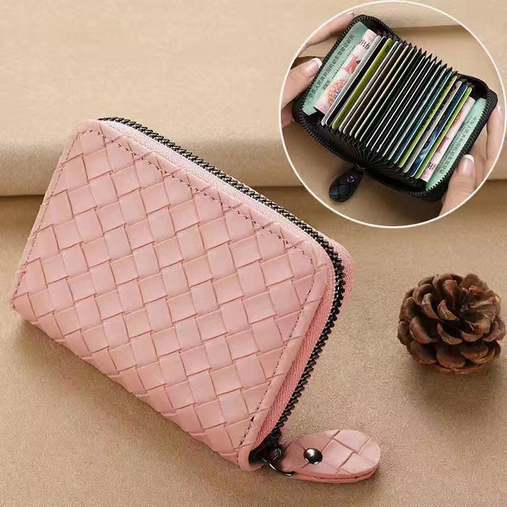 Compact Woven Zippered Card Holder Kalsten