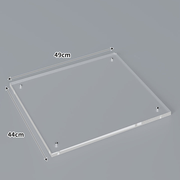 Large Wall-Mounted Clear Acrylic Floating Display Shelf Panel with Pre-Drilled Standoffs