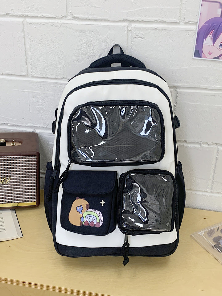 Cute Character-Themed Multi-Pocket School Backpack