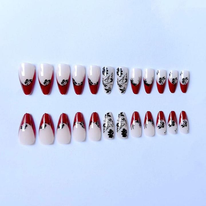 Artistic Floral Stiletto Nail Art