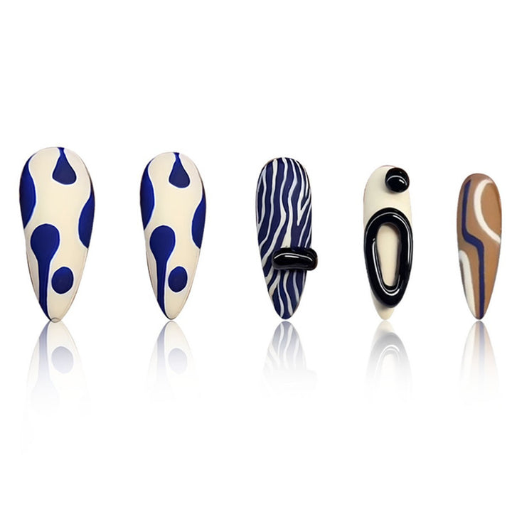 Artistic Abstract Pattern Press-On Nail Extensions Kalsten