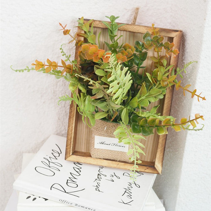 Rustic Wall-Mounted Faux Plant Arrangement