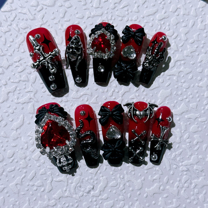 Gothic-Inspired Ornate Nail Art Set