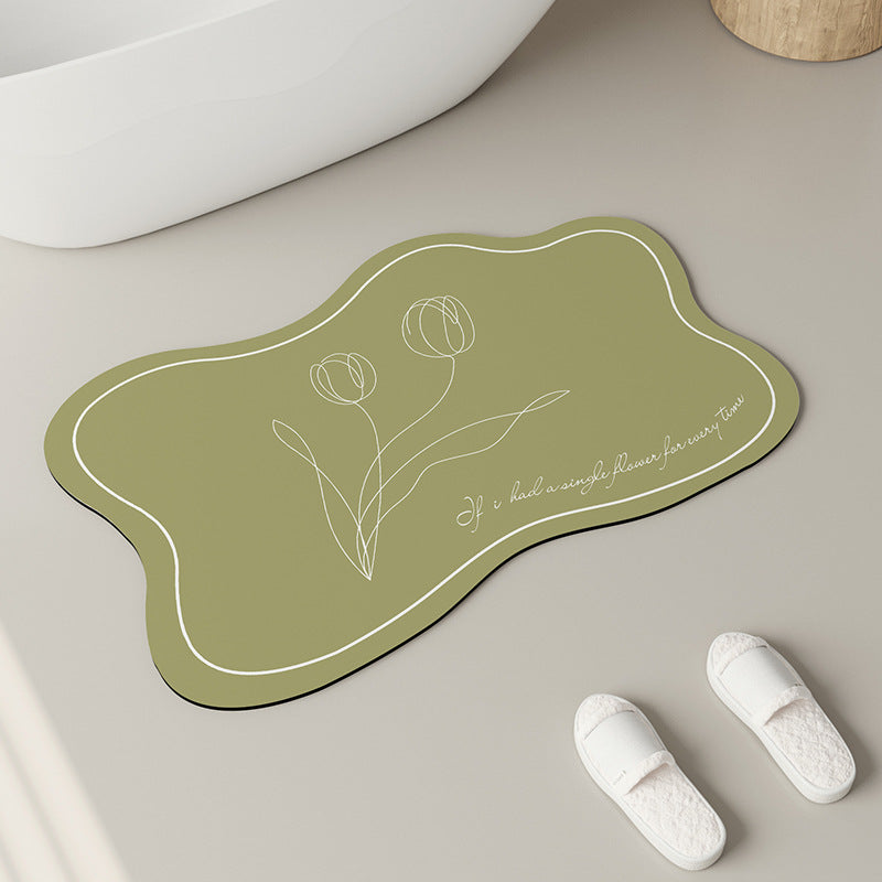 Elegant Floral Design Bath Mat Kalsten