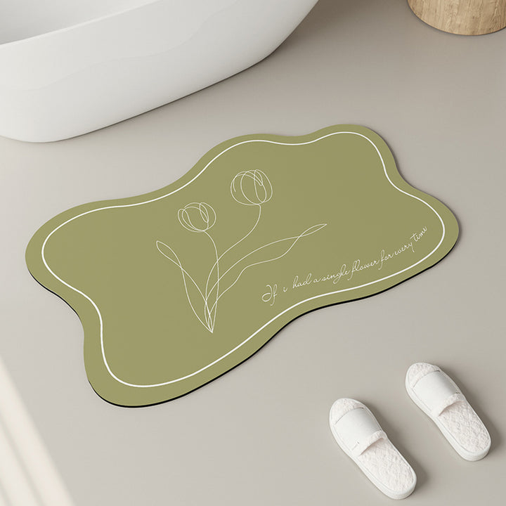 Elegant Floral Design Bath Mat Kalsten