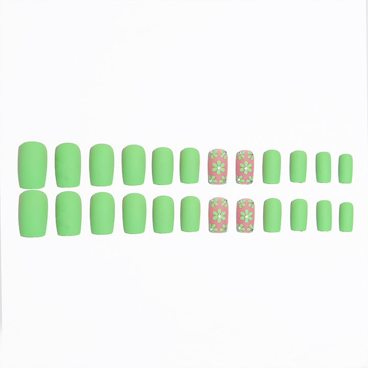 Artificial nail set with floral designs and matte finish Kalsten