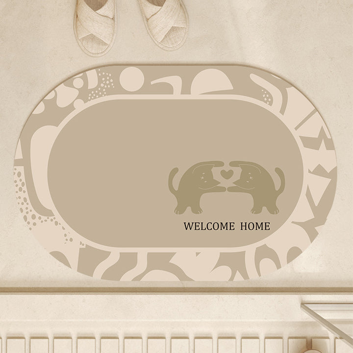 Playful Pet-Themed Welcome Mat