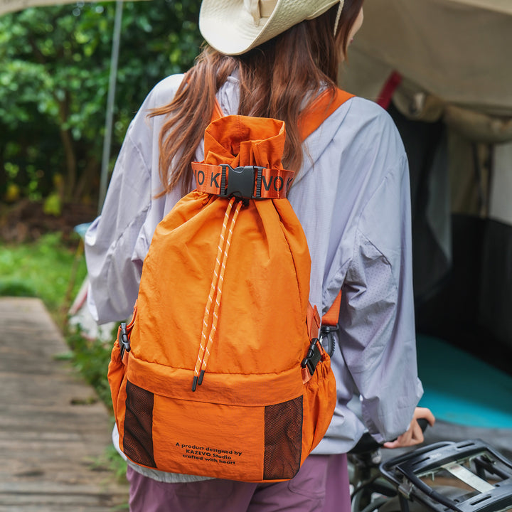 Casual Drawstring Backpack with Mesh Pockets Kalsten