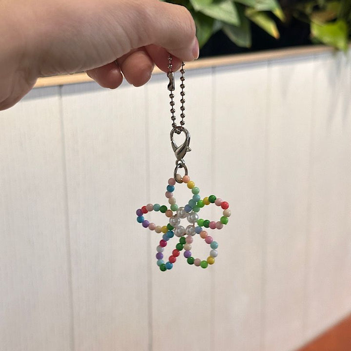 Colorful Beaded Flower Charm Keychain Kalsten