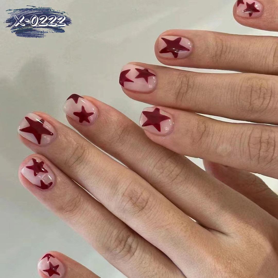 Star-Themed Acrylic Nail Art