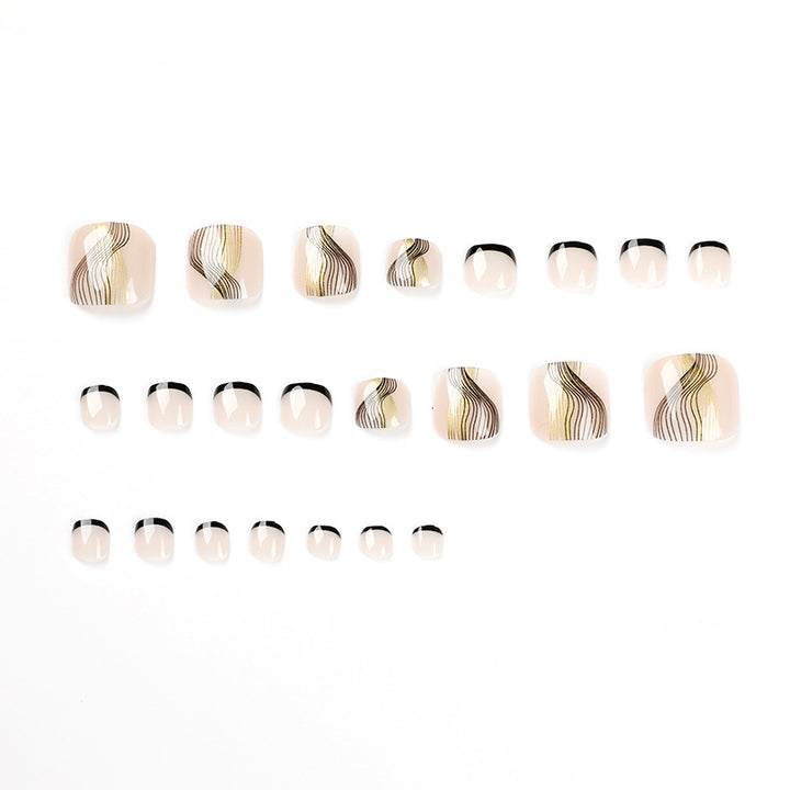 Artful toenail art with elegant wave design Kalsten
