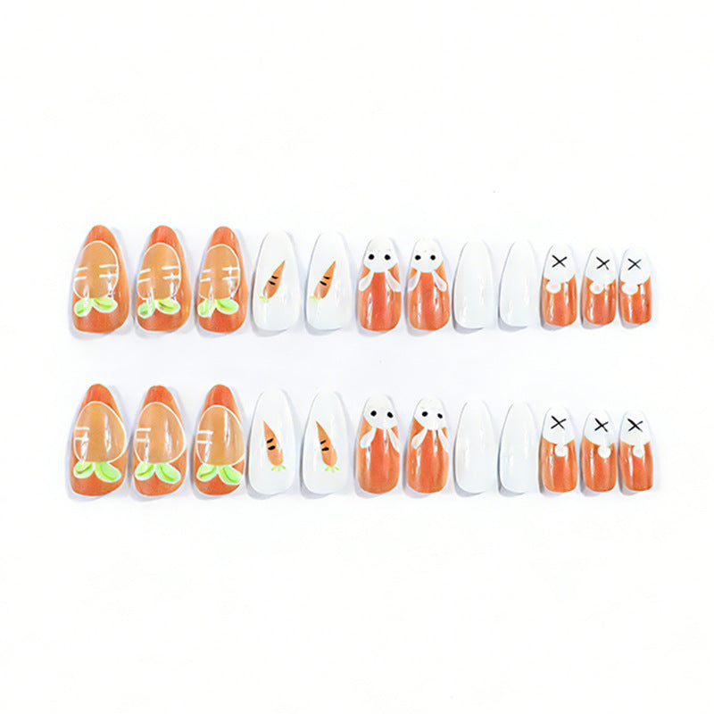 Cute Bunny and Carrot Nail Art Kalsten