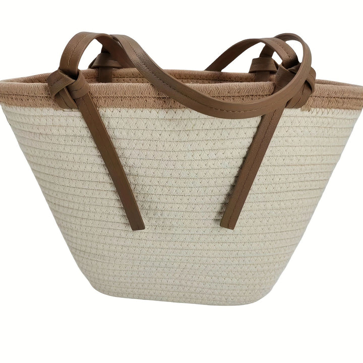 Spacious beach bag with innovative leather handles Kalsten