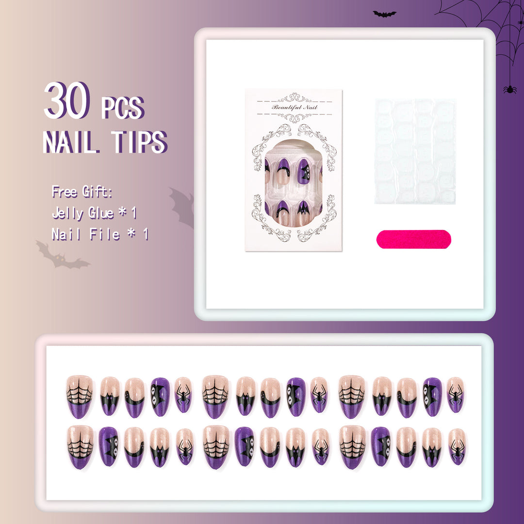 Gothic Spider Web Press-On Nail Art Set