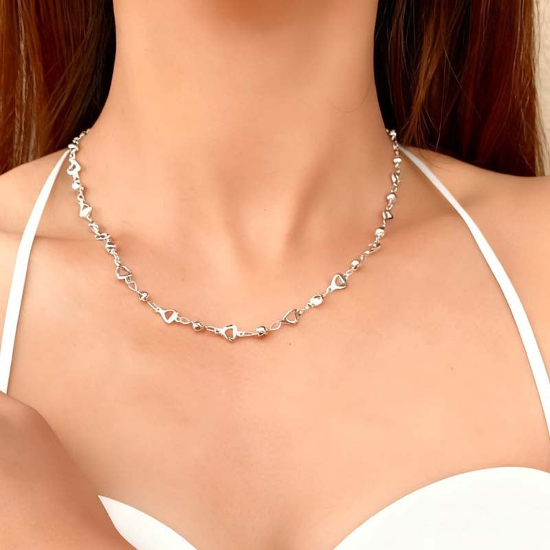 Heart-Shaped Gemstone Choker Necklace Kalsten