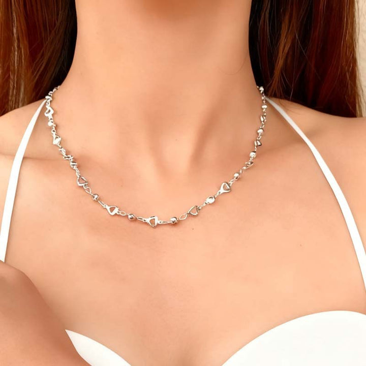 Heart-Shaped Gemstone Choker Necklace Kalsten