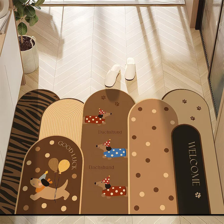 Fun Dachshund-Themed Bath Mat