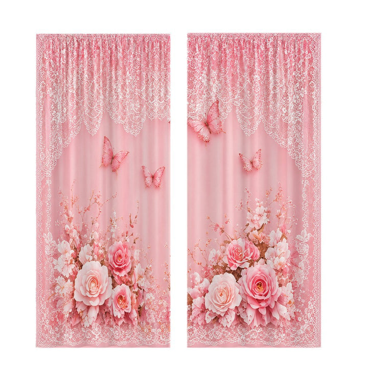 Butterfly-Patterned Decorative Curtains