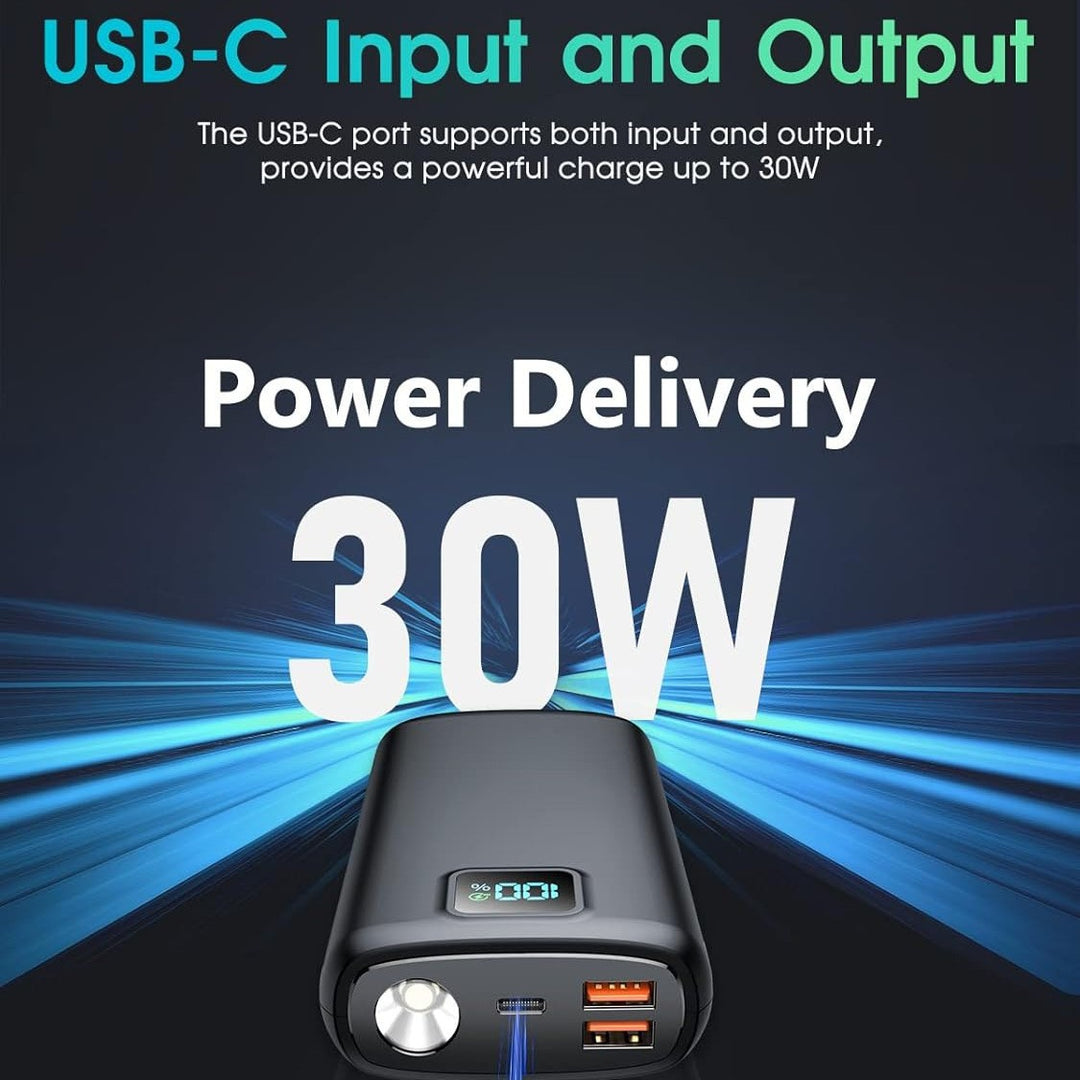 Portable power bank with digital charging display and LED lamp Kalsten