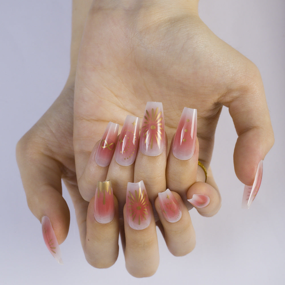 Artificial nails with intricate flower design Kalsten