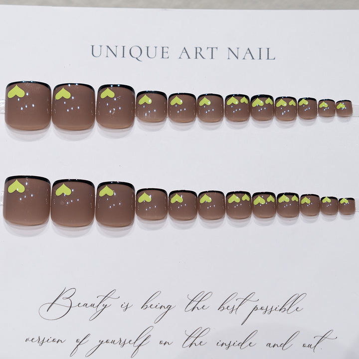 Heart-Patterned Pedicure Nail Art