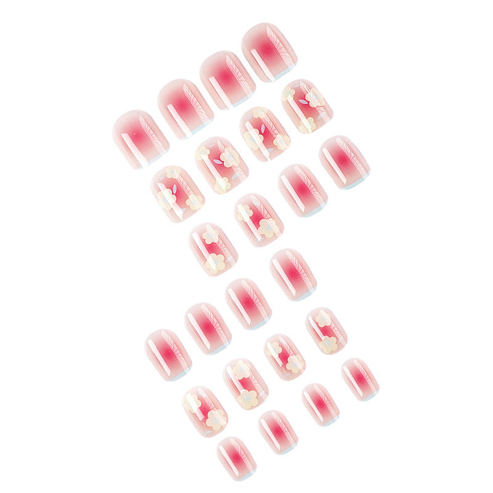 Artistic gel nails with delicate floral designs Kalsten