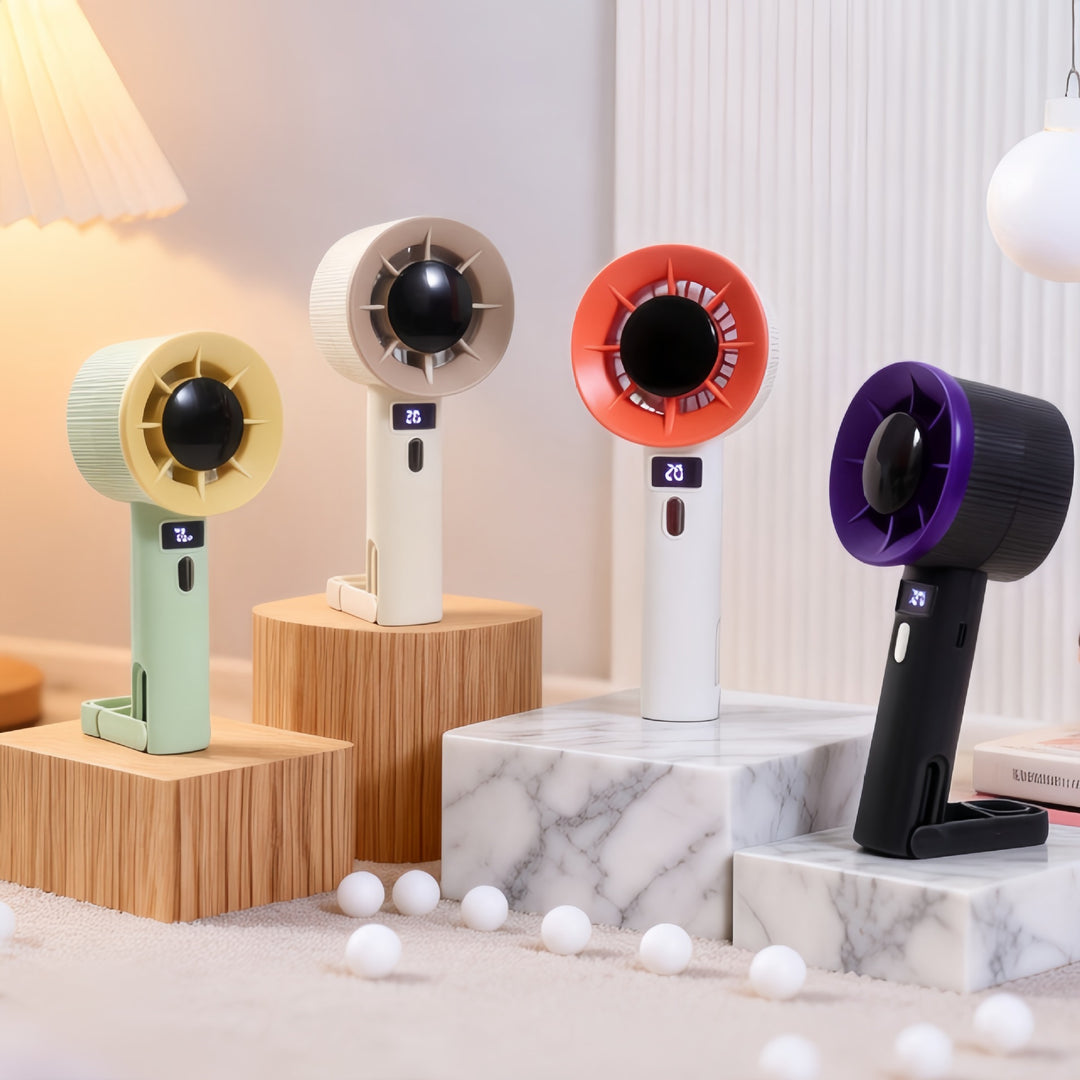 Women's portable handheld fan with LED display and USB connection Kalsten