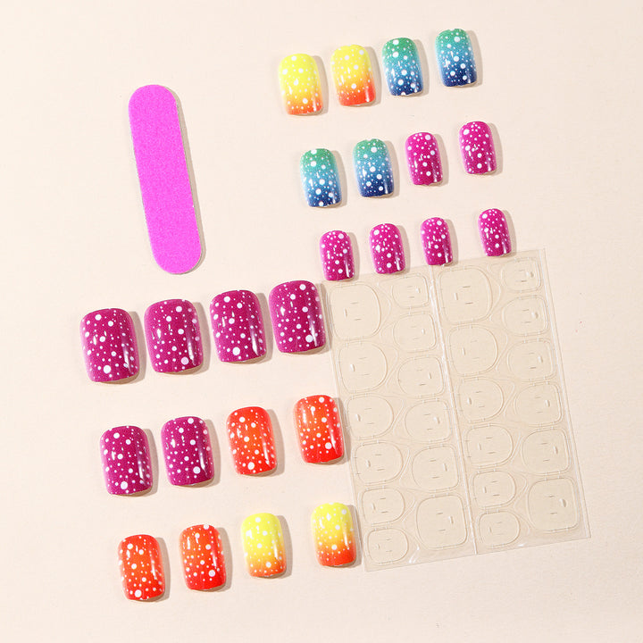 Artistic Rainbow Gradient Nail Art Extensions Kalsten