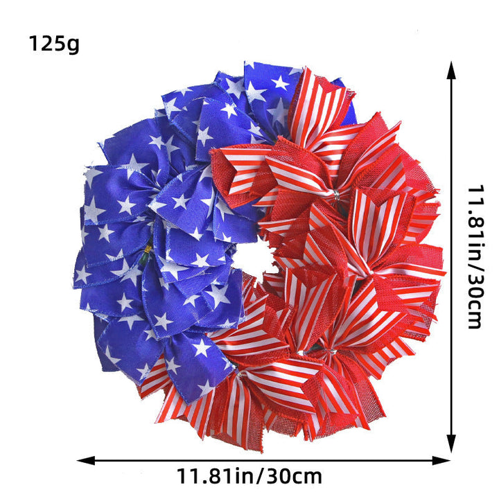 Unisex nan patriotic pom pom front door wreath with star embellishments Kalsten