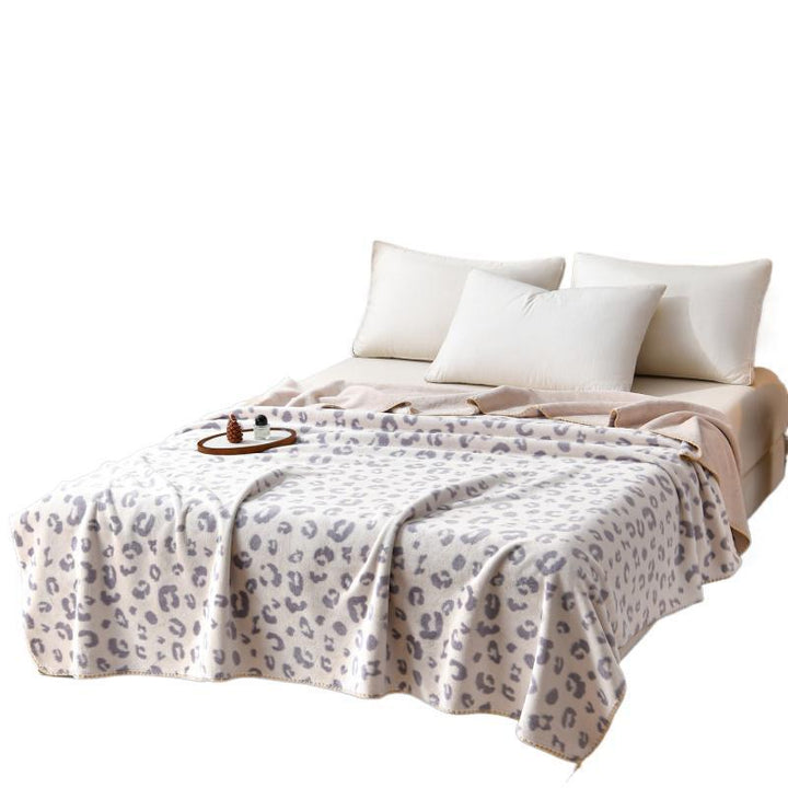 Luxury Leopard-Print Fleece Throw Blanket Kalsten