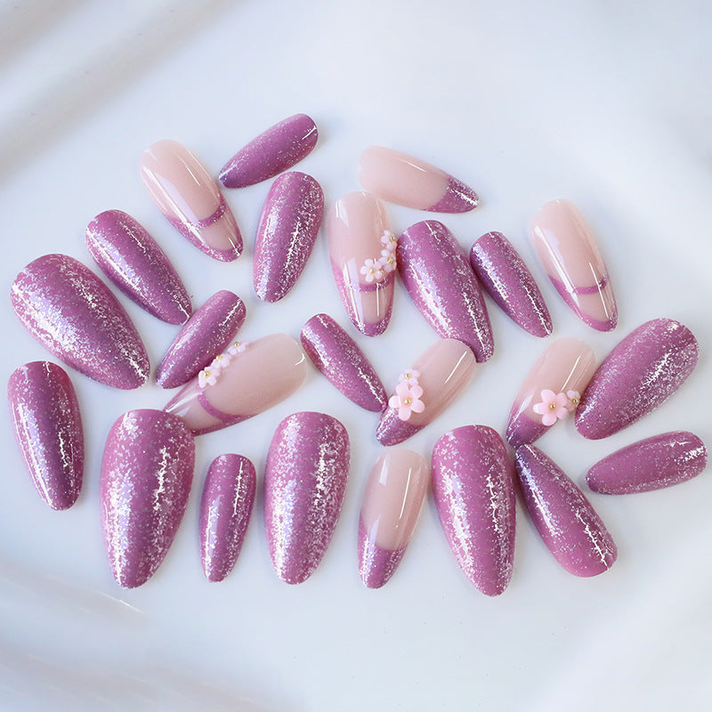 Floral Glitter Nail Art Extensions Kalsten
