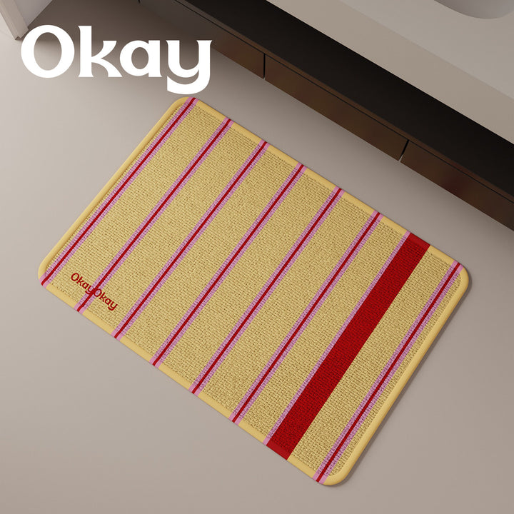Striped Reversible Microfiber Memory-Foam Entrance and Bath Mat