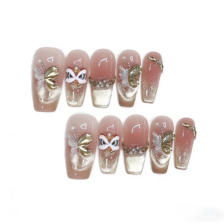Artistic Decorative Press-On Nail Set Kalsten