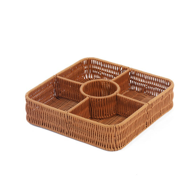 Multi-Compartment Woven Storage Basket Kalsten