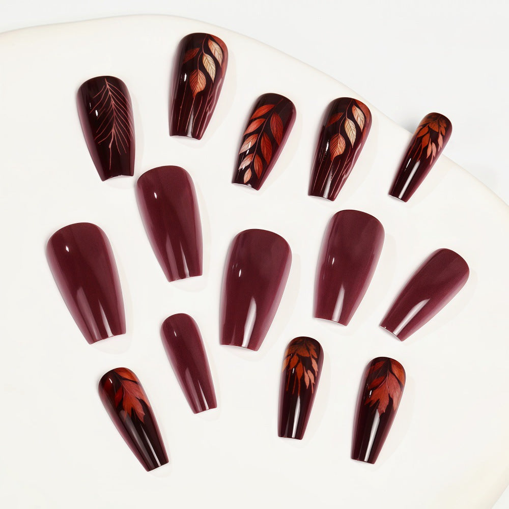 Premium Artificial Nails with Botanical Motif Kalsten