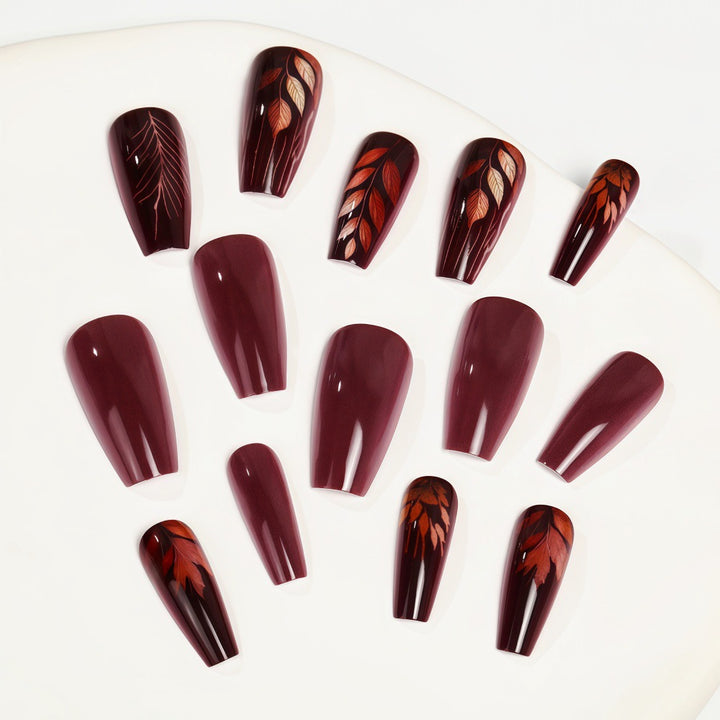Premium Artificial Nails with Botanical Motif Kalsten
