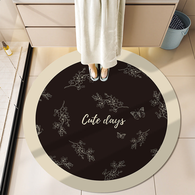 Round Motivational Bath Mat