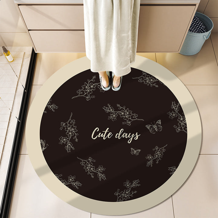 Round Motivational Bath Mat